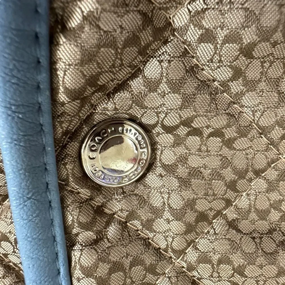Coach  Signature C Quilted Logo Jacket - Brown, Blue, Size M